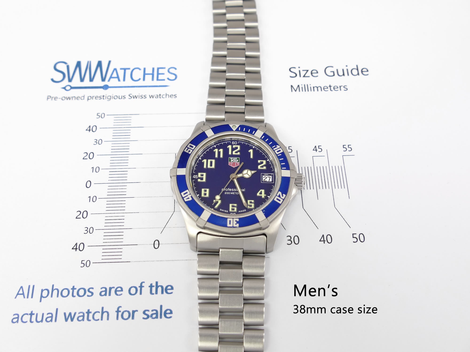 TAG Heuer 2000 Sport WM1113 Men's 38mm case size