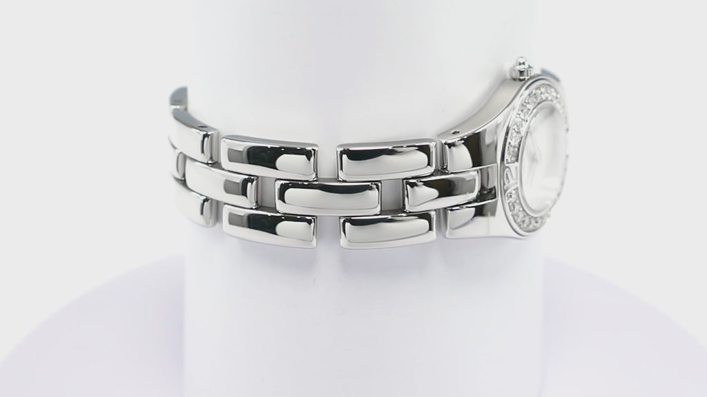 Baume & Mercier Linea 65339 Silver Dial 24 Diamond Bezel Ladies 24mm