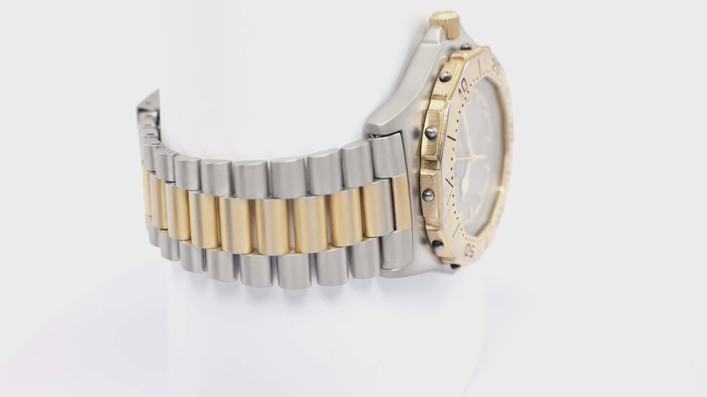 TAG Heuer 3000 Series Silver Dial 38mm Rare 18k Gold Full Size 934.206