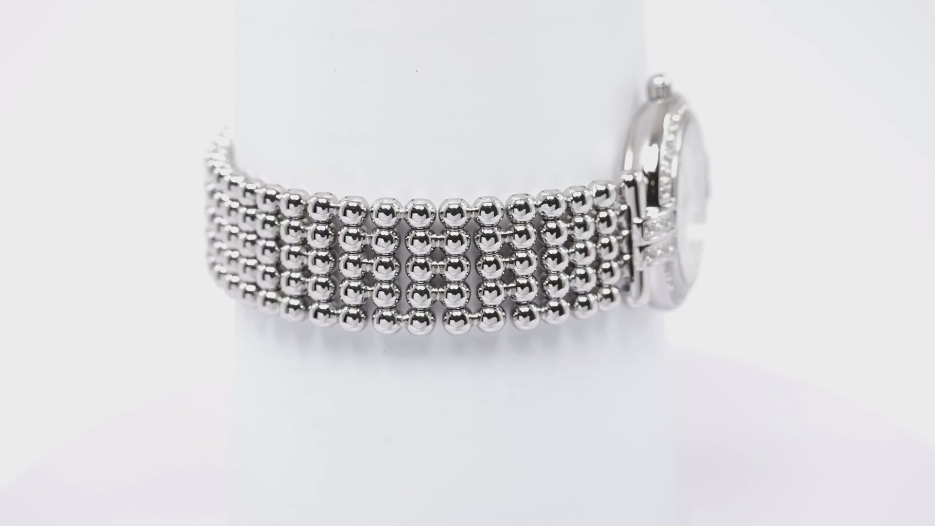 Michel Herbelin Perles 16873.B Silver Guilloche Dial 44 Diamonds