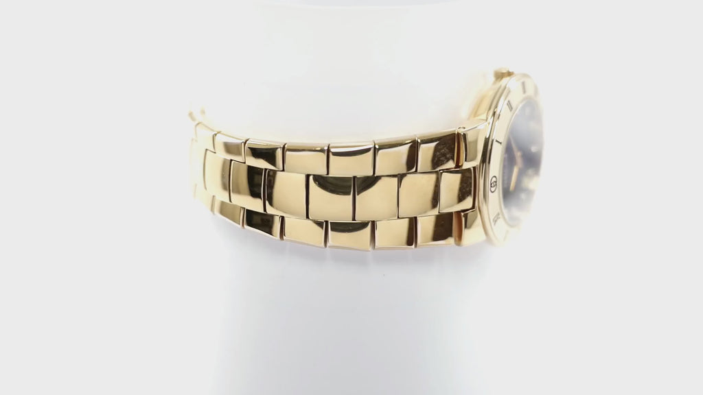 Gucci 3300L Black Dial 18k Gold Plated Ladies 25mm with Diamonds