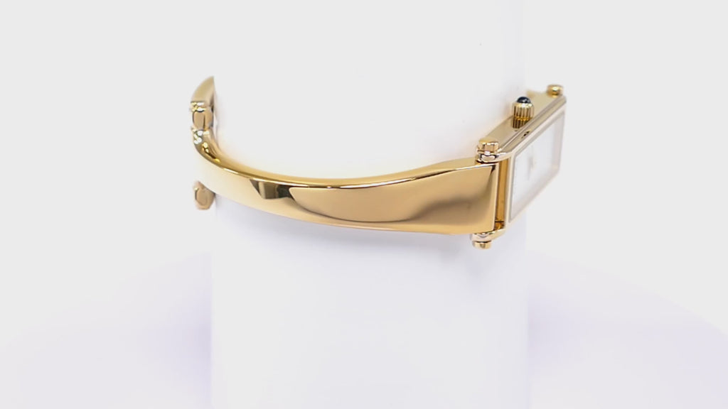 Gucci 1500L White Mother of Pearl Dial 18k Gold Plated Small Bangle