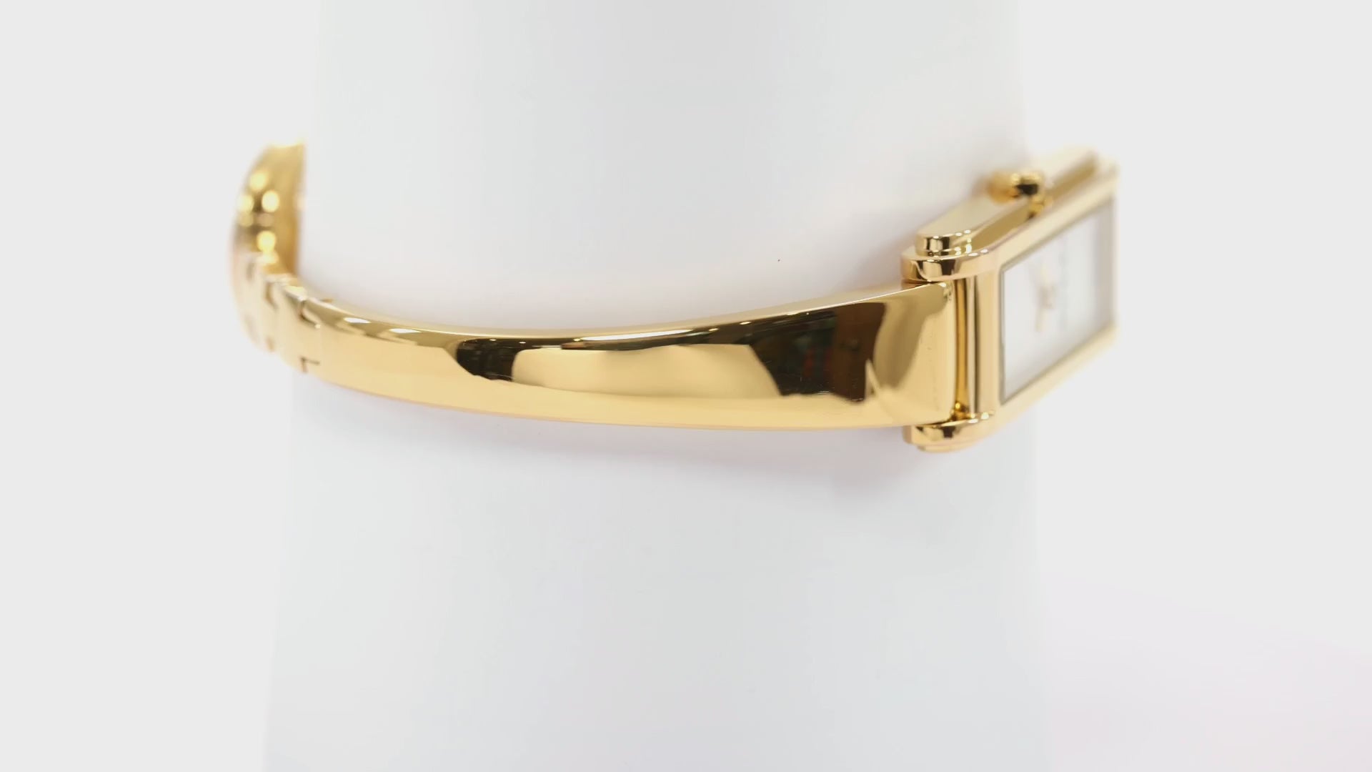Gucci G-Line 109 White Mother of Pearl Dial 18k Gold Plated YA109525
