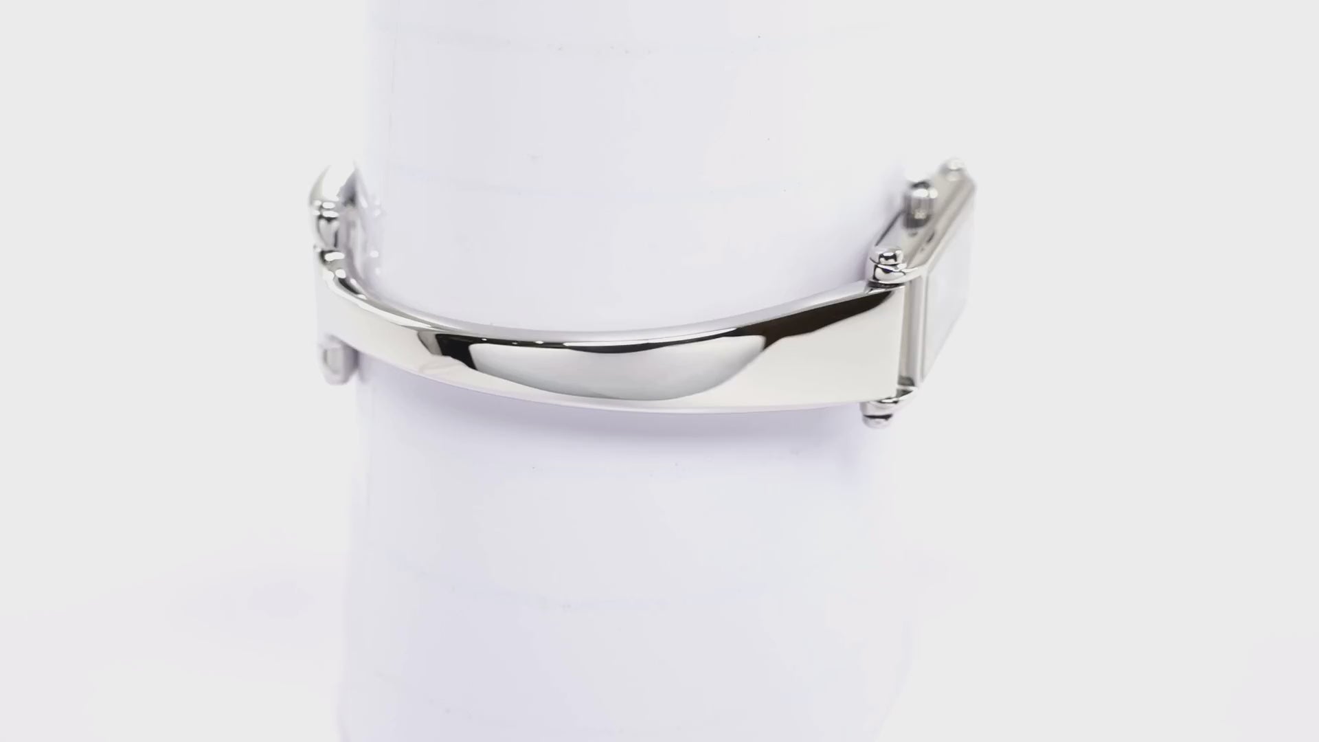 Gucci 1500L Black Dial Ladies 12mm Rectangular Watch on 16.5cm Bangle