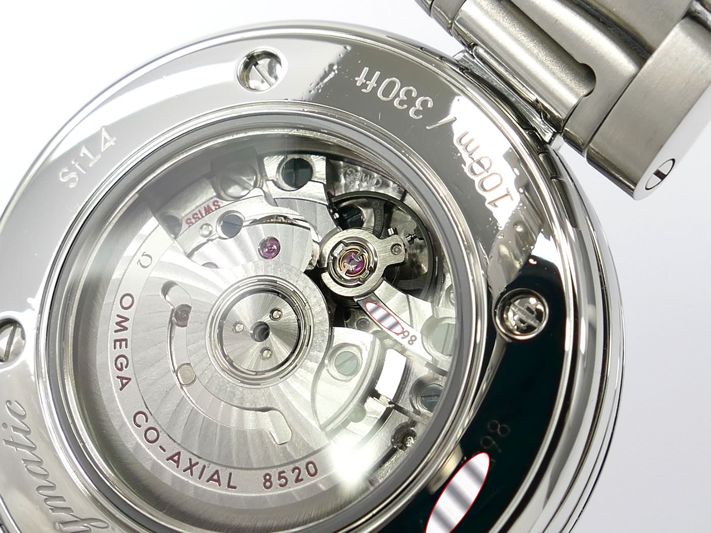 Omega De Ville Ladymatic Black Co-Axial Chronometer 425.30.34.20.51.001 silicone balance wheel