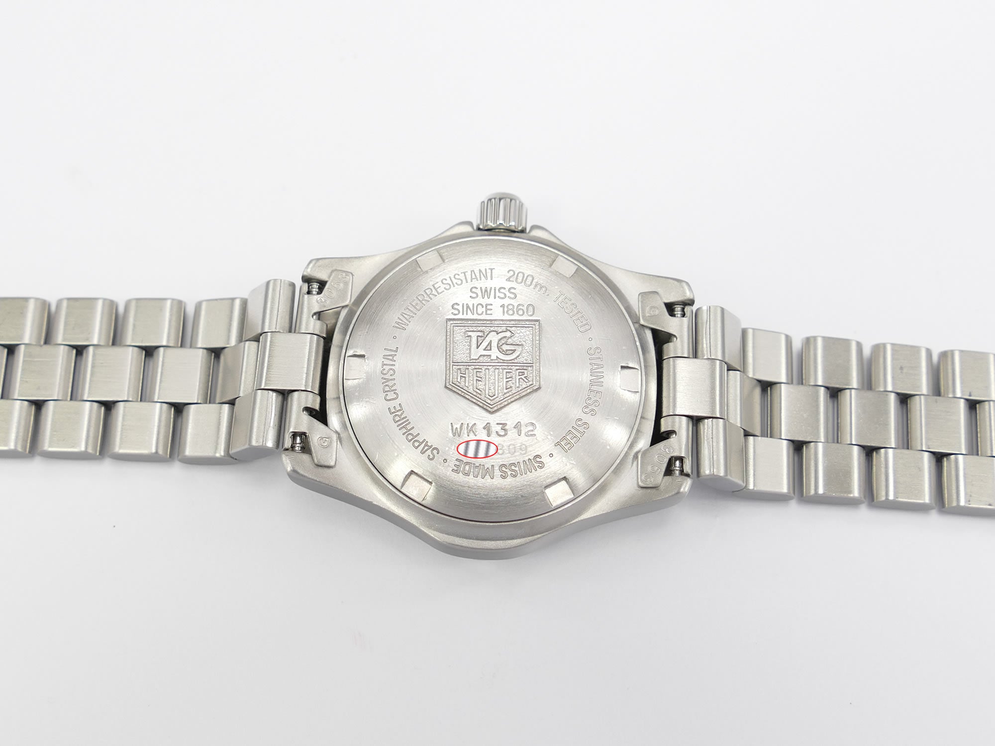 TAG Heuer 2000 Classic WK1312 stainless steel screw down case back