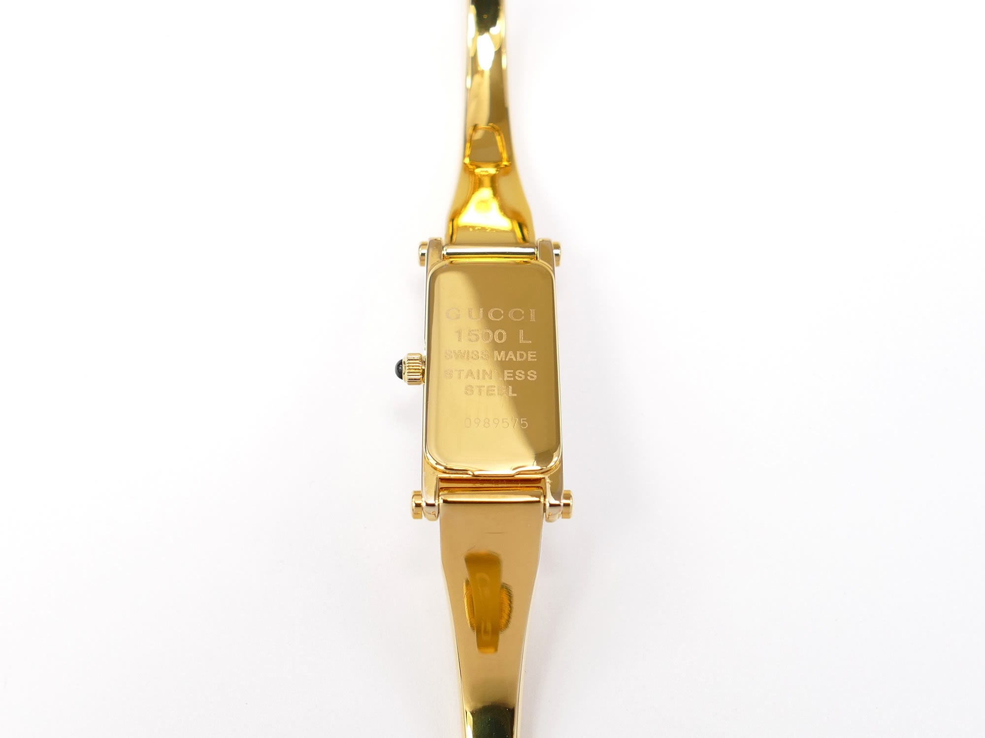 Gucci 1500L 18k Gold Plated case back
