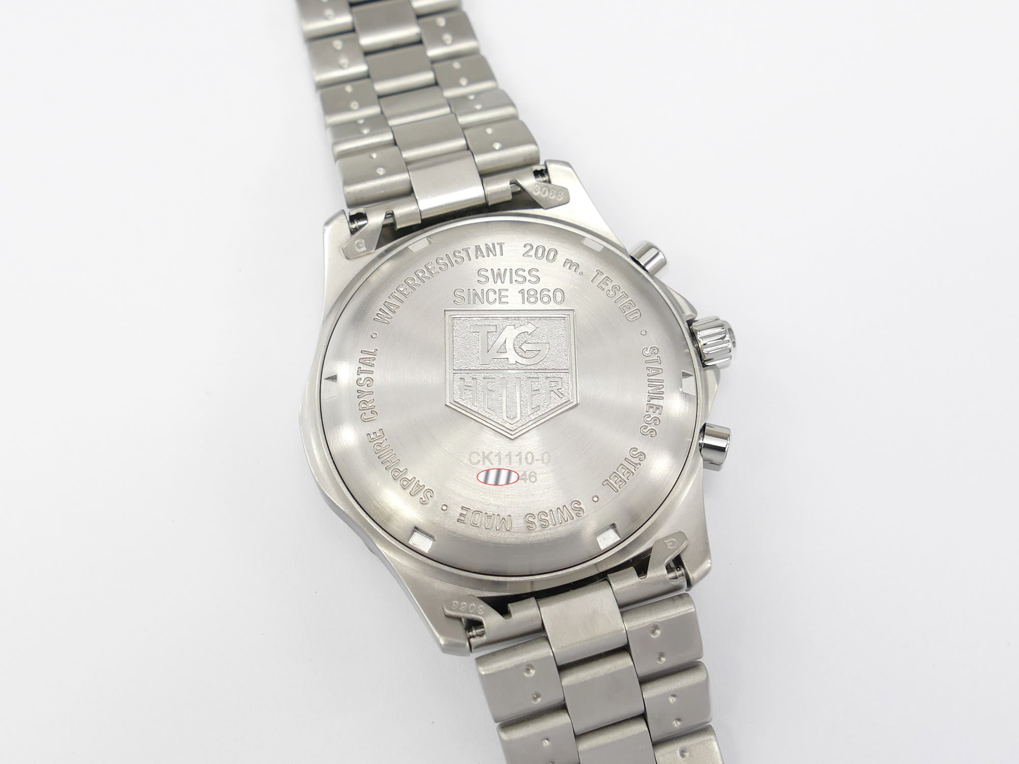 TAG Heuer 2000 Chronograph CK1110-0 stainless steel screw down case back