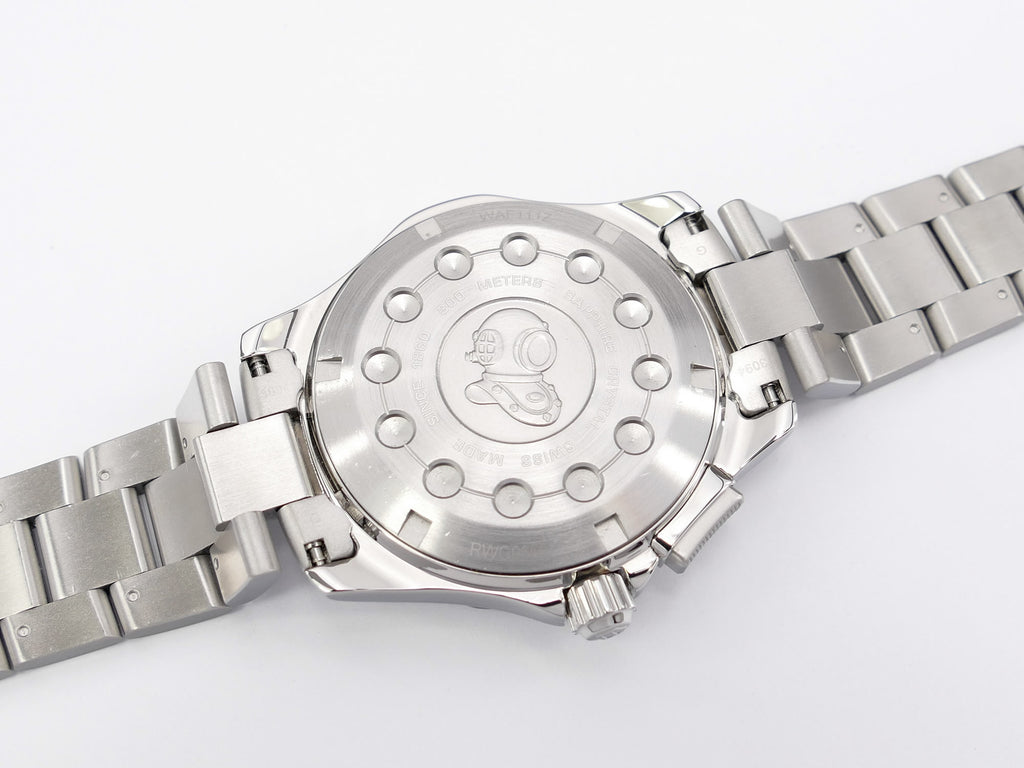TAG Heuer Aquaracer Alarm WAF111Z stainless steel screw down case back
