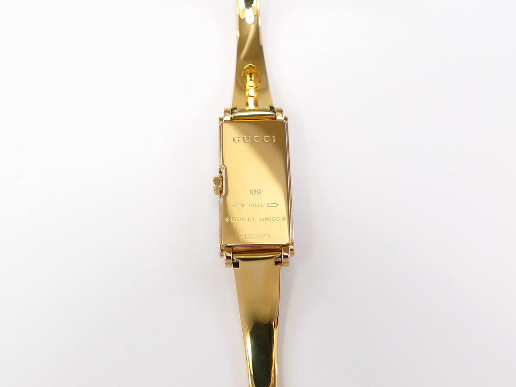 Gucci G-Line 109 18k Gold Plated case back