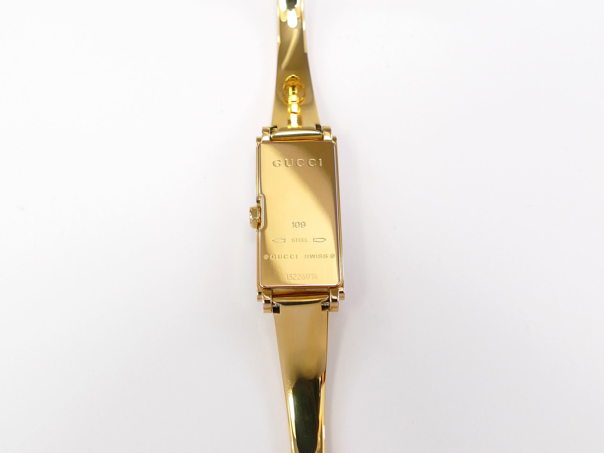 Gucci G-Line 109 18k Gold Plated case back