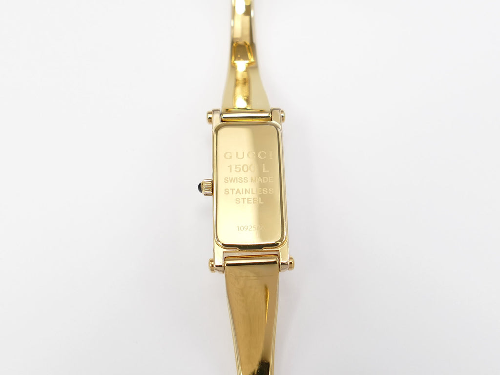 Gucci 1500L 18k Gold Plated case back