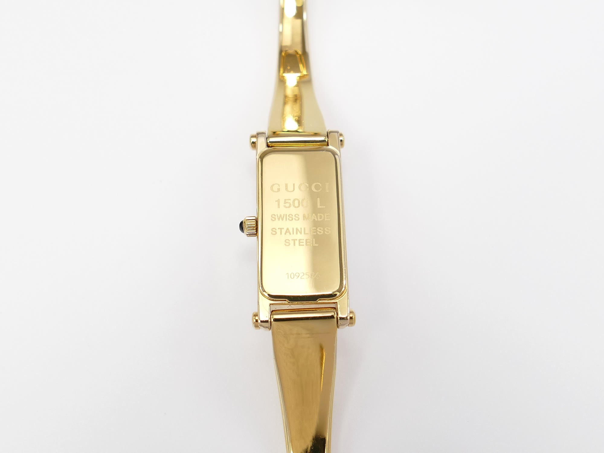 Gucci 1500L 18k Gold Plated case back
