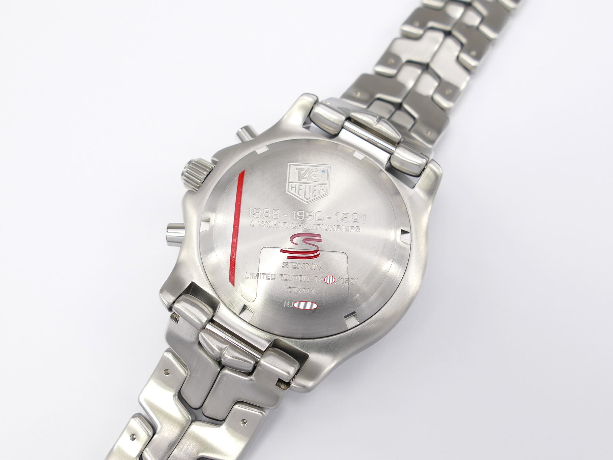 TAG Heuer Link Chronograph Ayrton Senna CT2114 stainless steel screw down case back