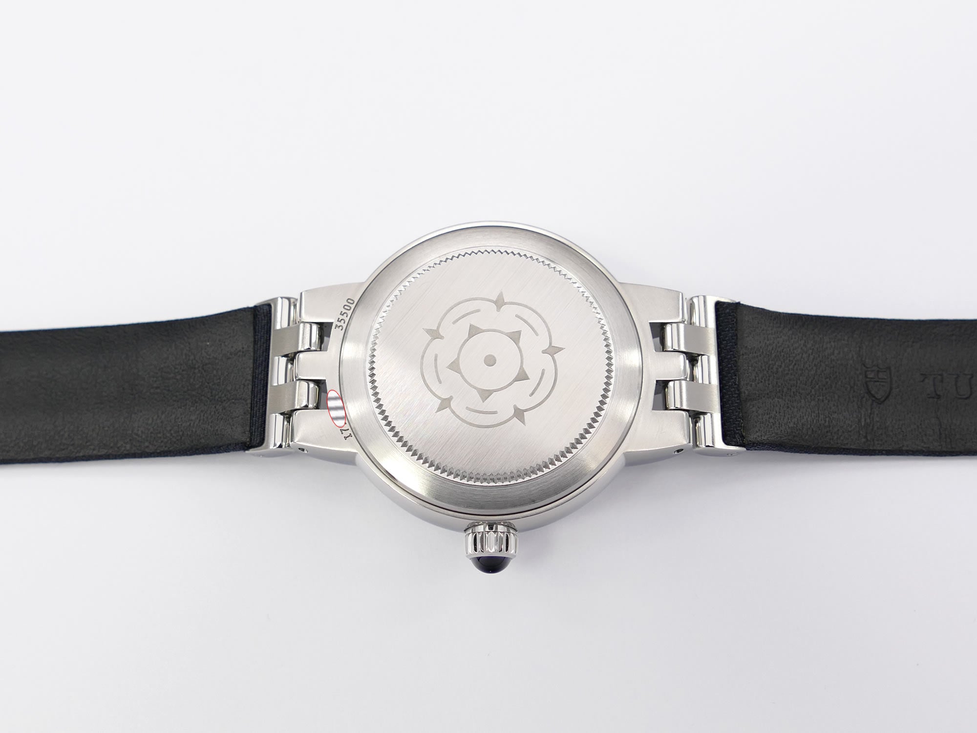 Tudor Clair de Rose 35500 stainless steel screw down case back