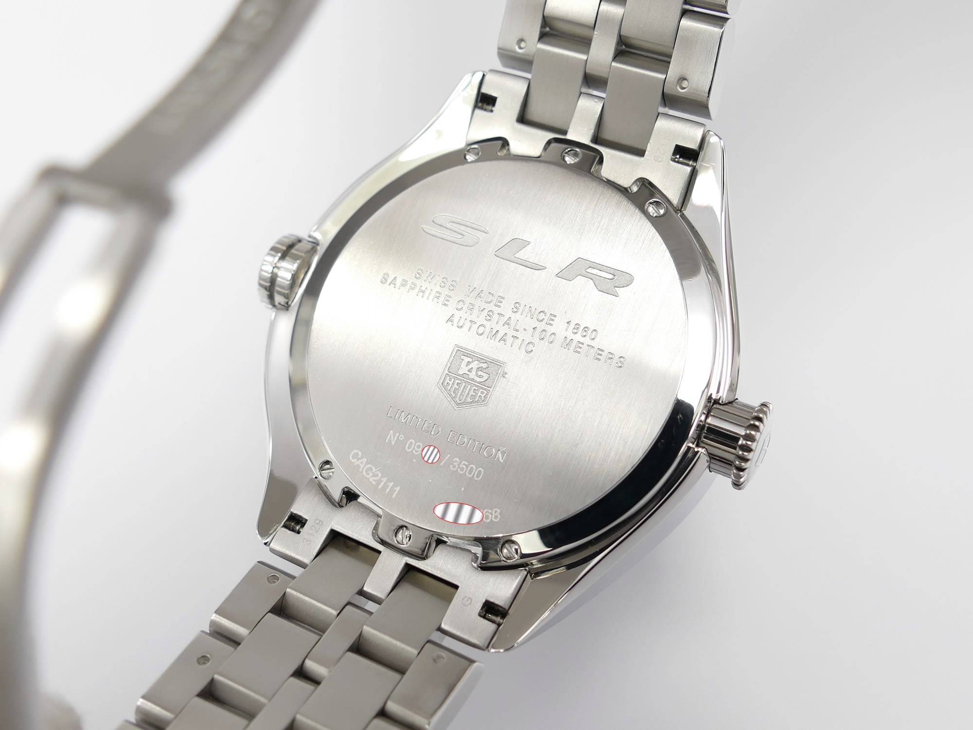 TAG Heuer Mercedes-Benz SLR CAG2111 stainless steel case back
