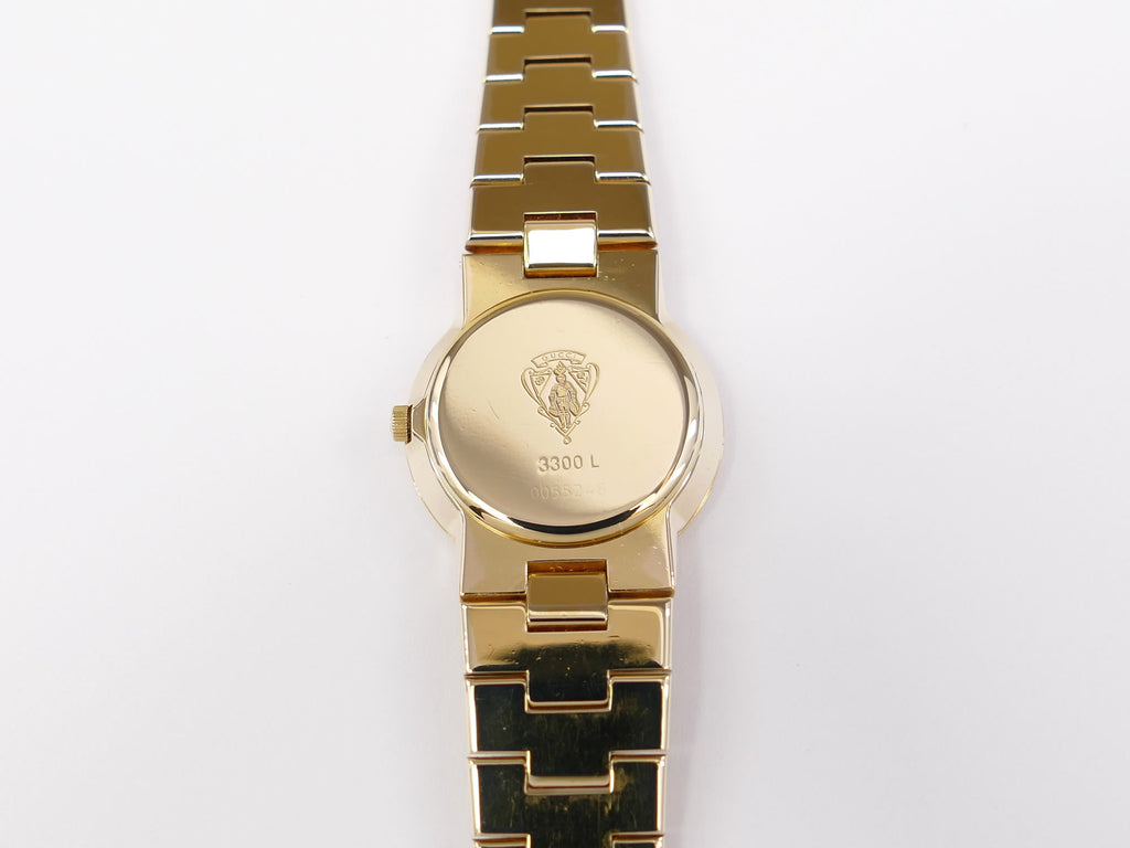Gucci 3300L 18k Gold Plated case back