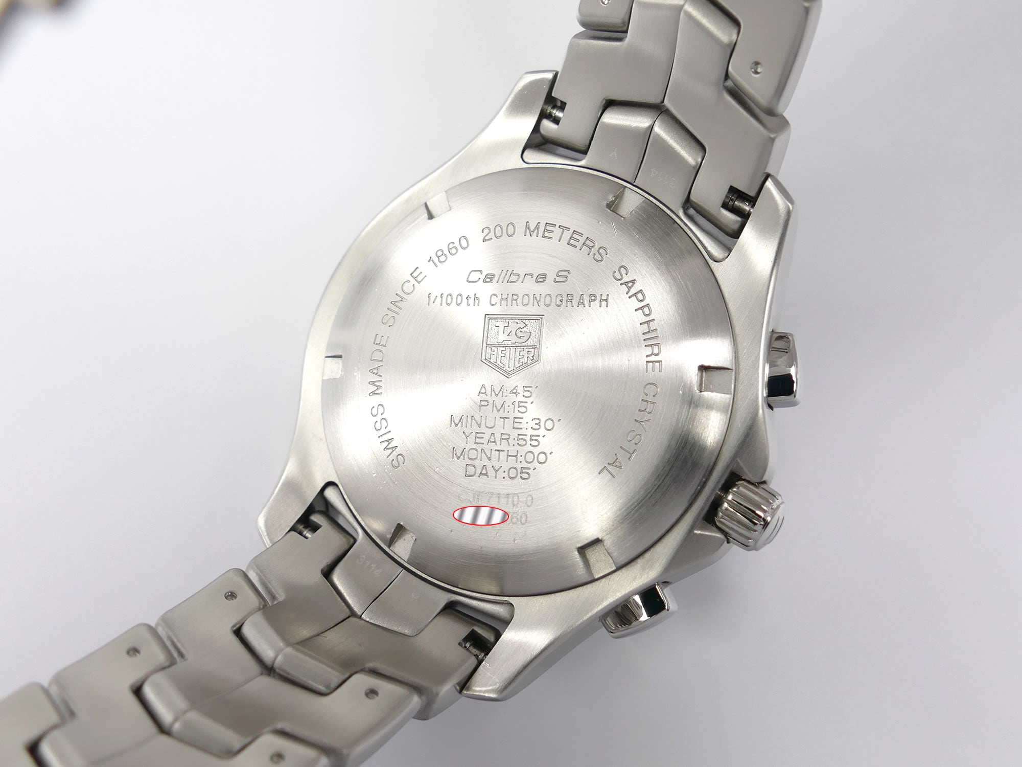TAG Heuer Link Calibre S CJF7110-0 stainless steel screw down case back