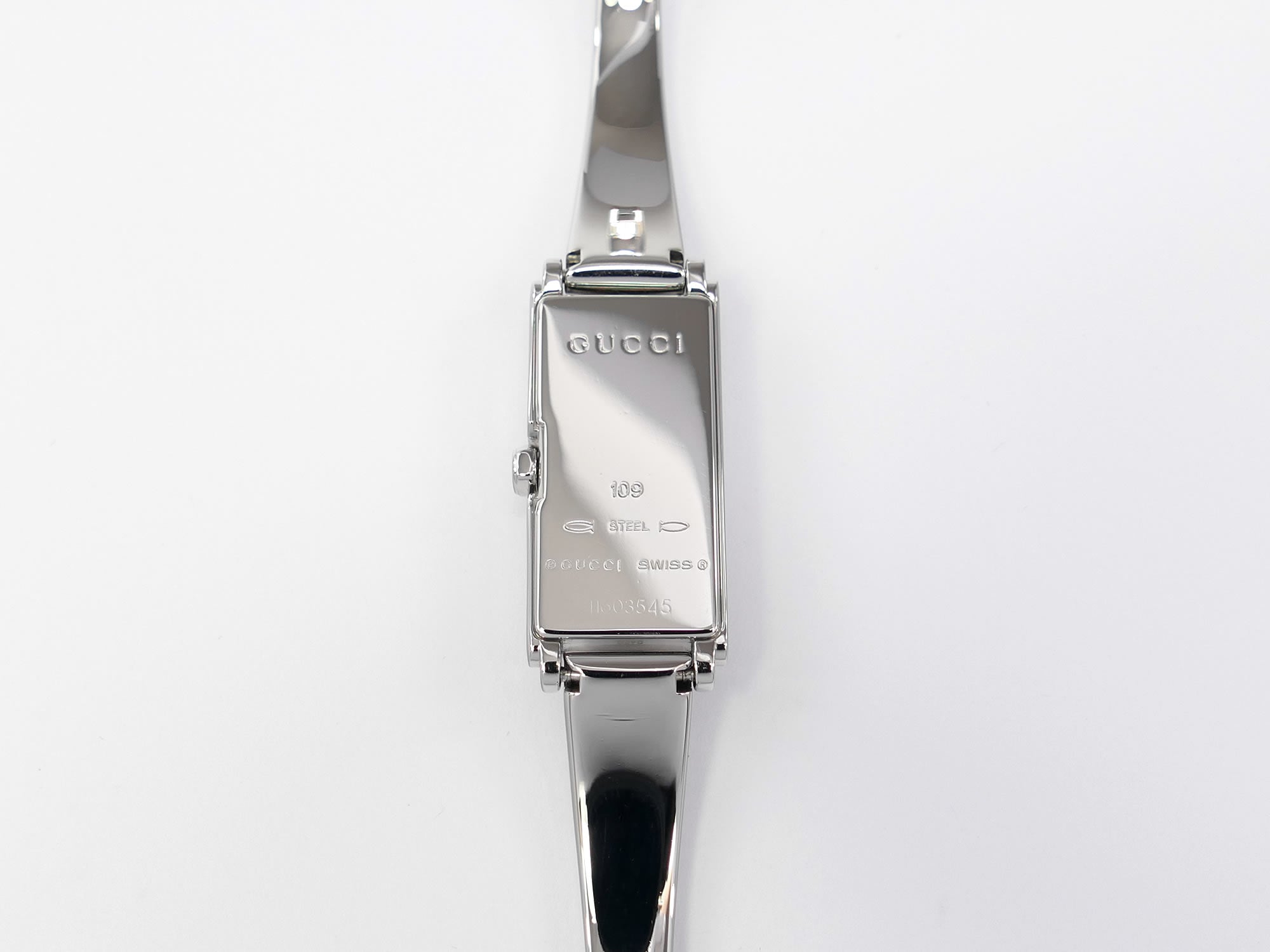 Gucci G-Line 109 stainless steel case back