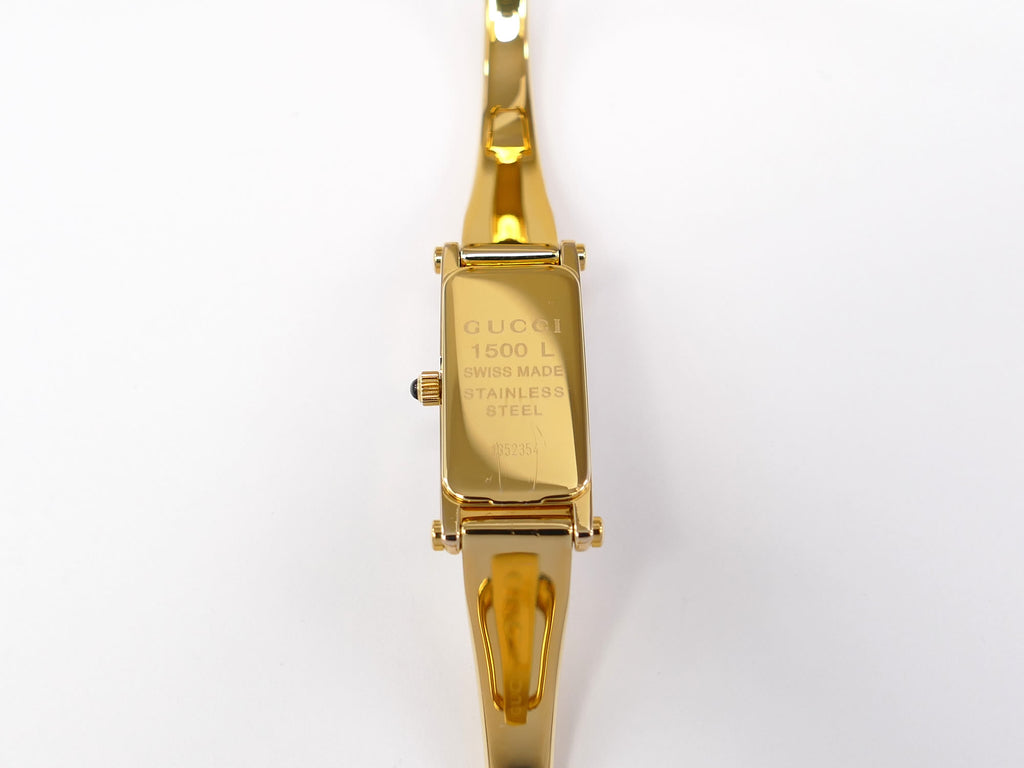 Gucci 1500L 18k Gold Plated case back