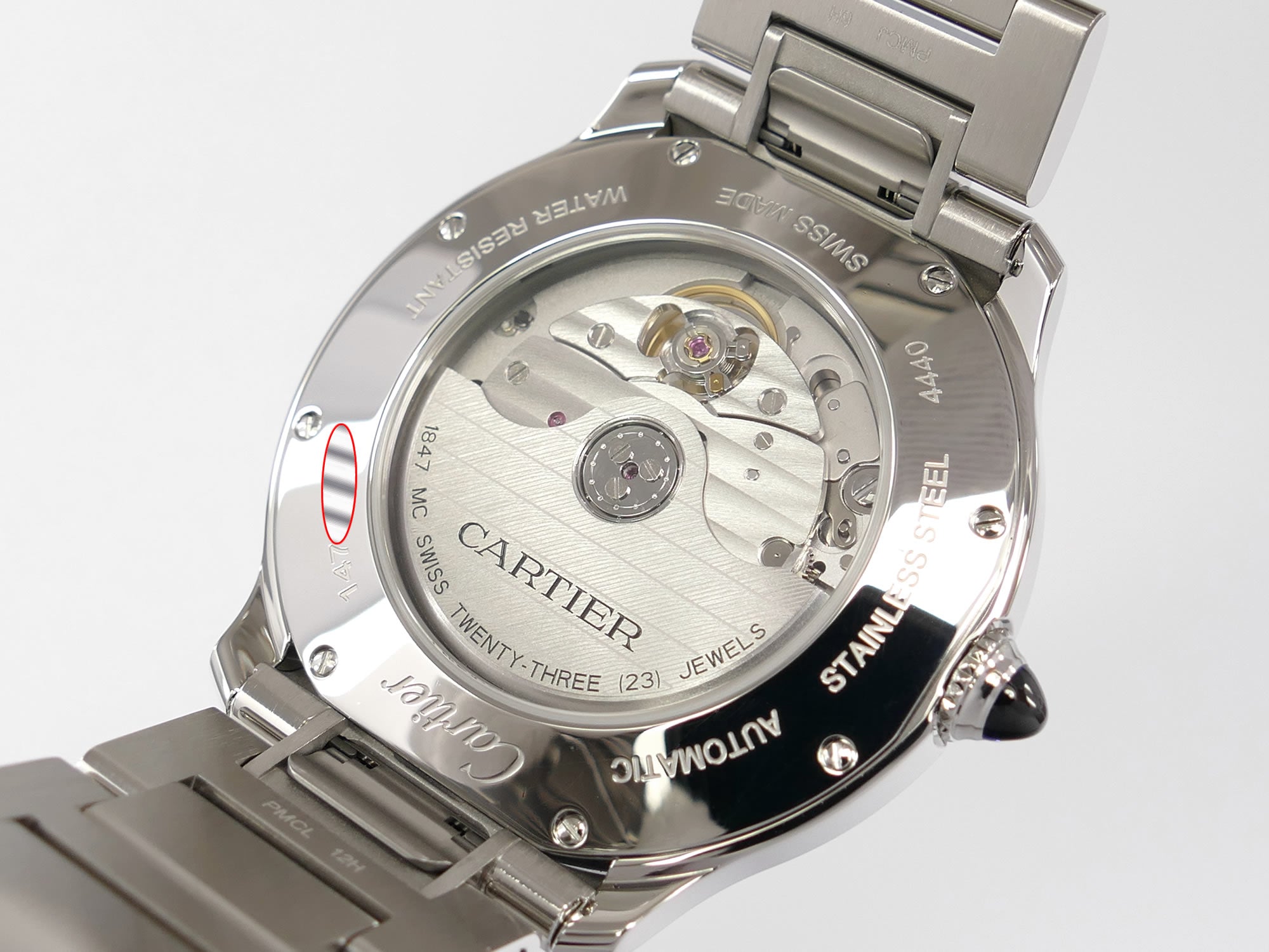 Cartier Ronde Must WSRN0035 exhibition case back Calibre 1847 MC