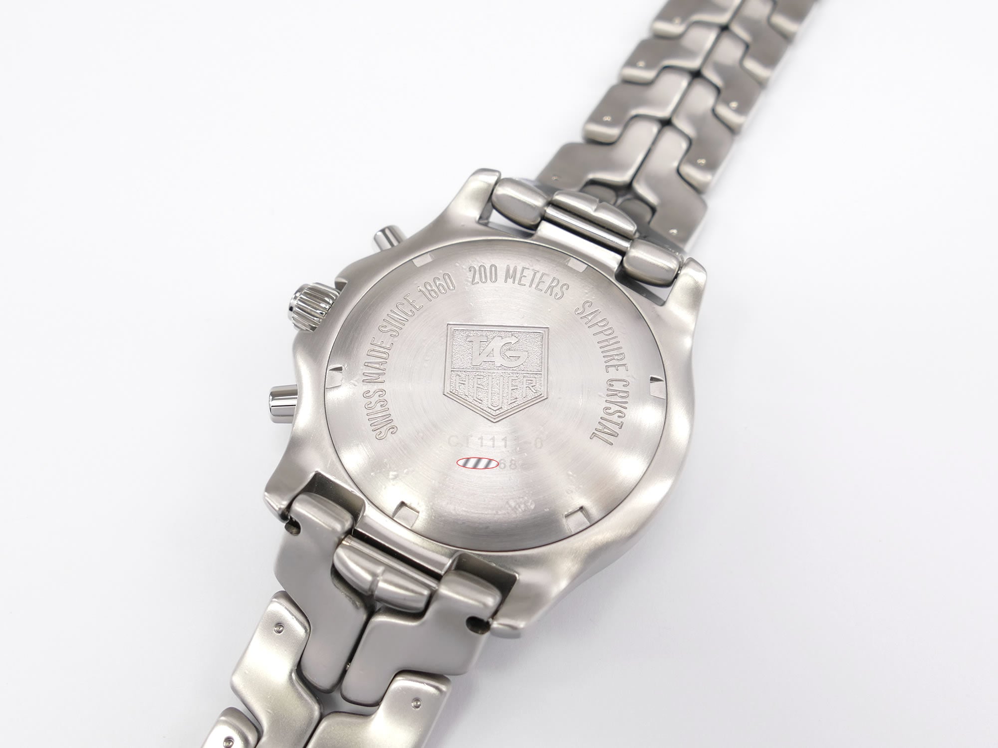 TAG Heuer Link Chronograph CT1111-0 stainless steel screw down case back