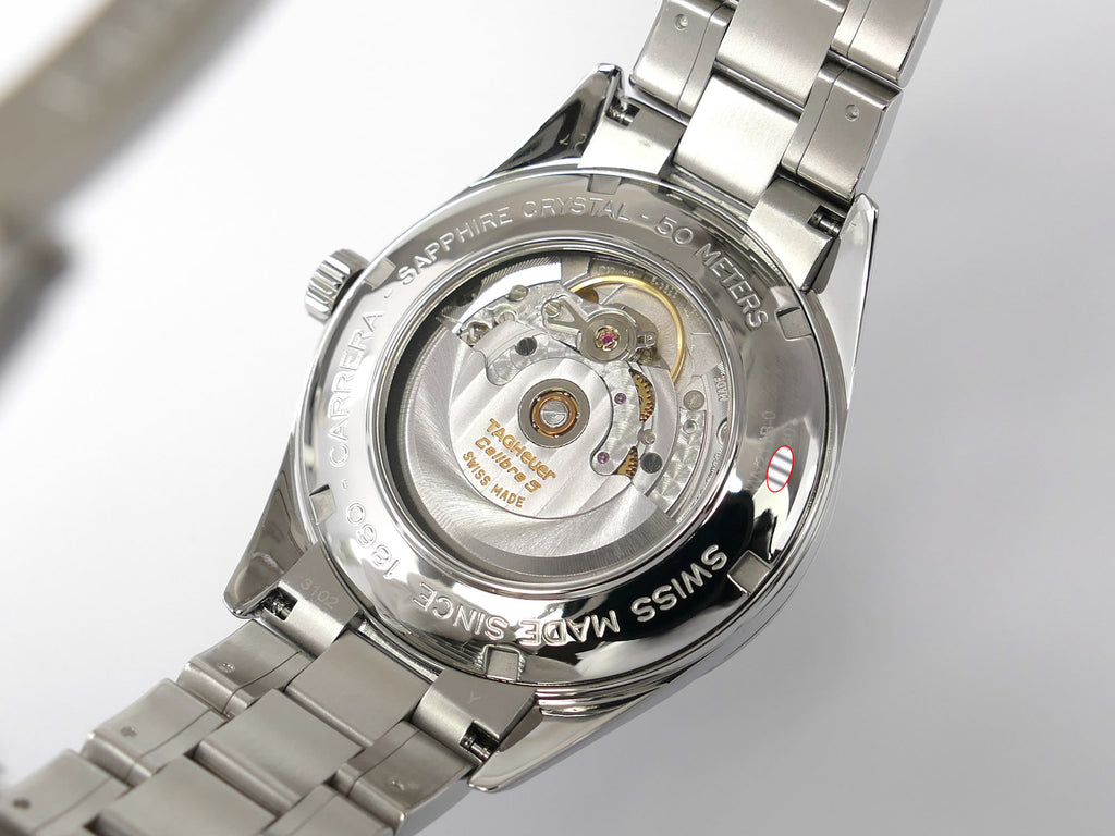TAG Heuer Carrera WV211B-0 Calibre 5 exhibition case back ETA 2824-2