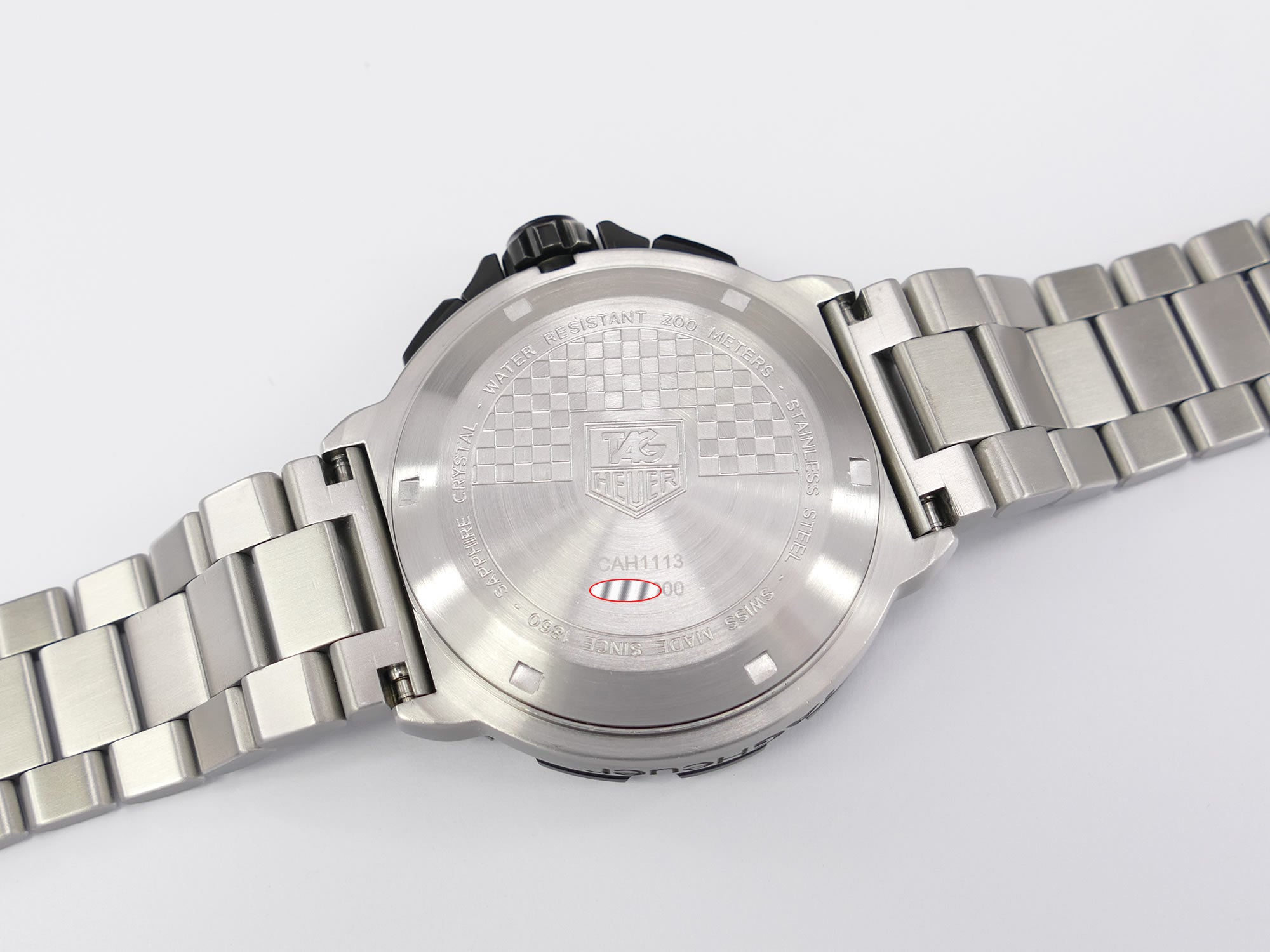 TAG Heuer Formula 1 Chronograph CAH1113 stainless steel screw down case back
