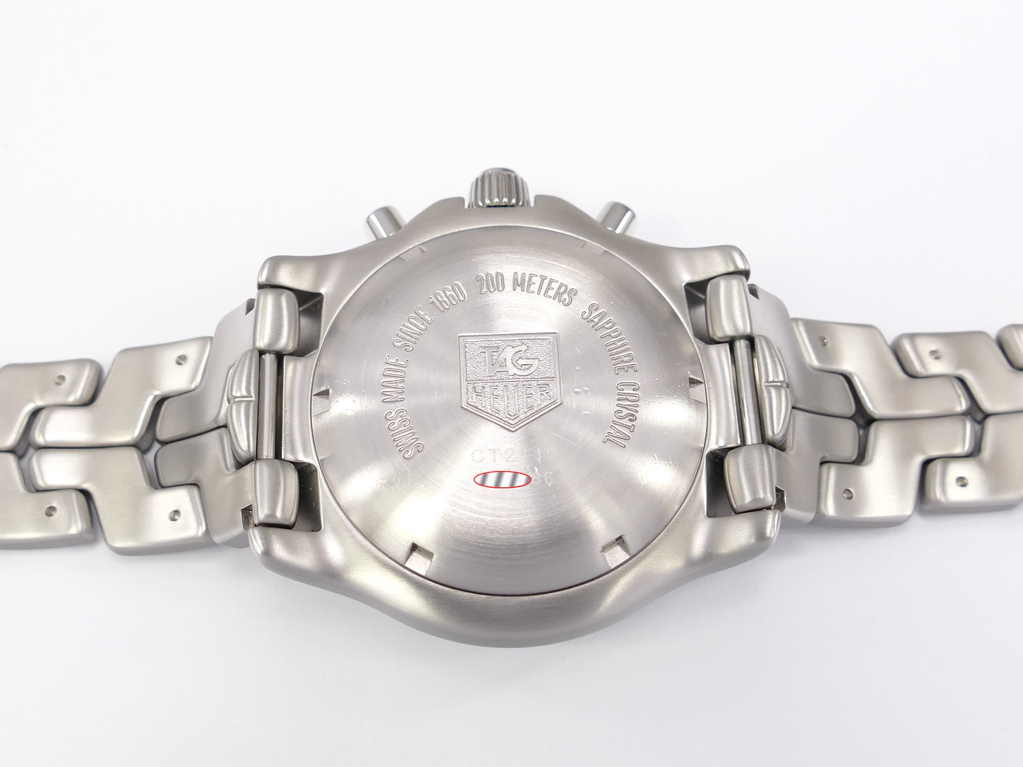 TAG Heuer Link CT2110 stainless steel screw down case back
