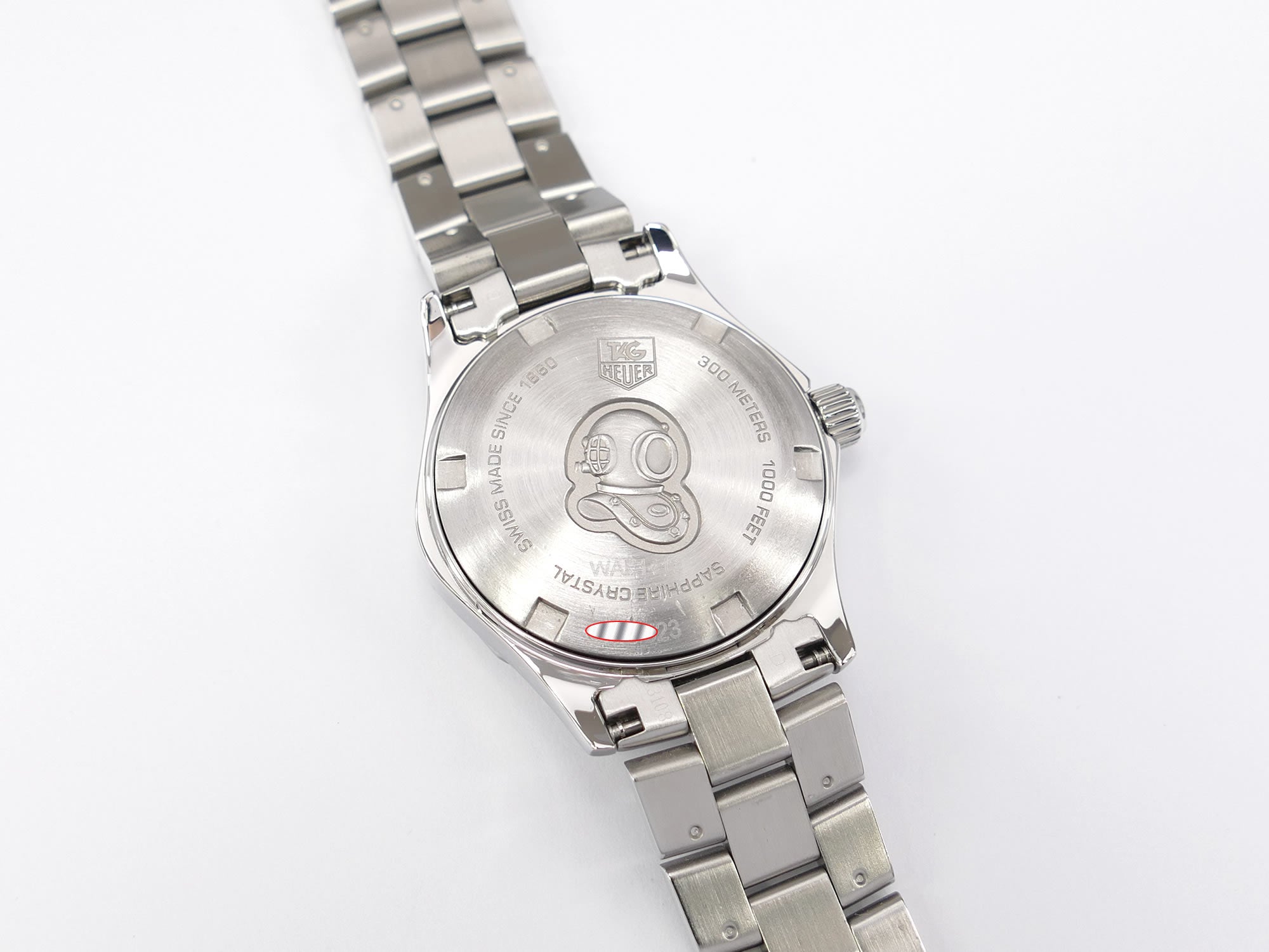 TAG Heuer Aquaracer WAF1418 stainless steel screw down case back