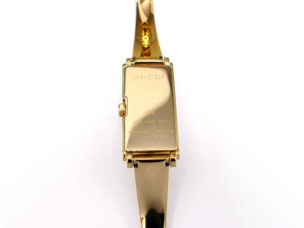 Gucci G-Line 109 18k Gold Plated case back