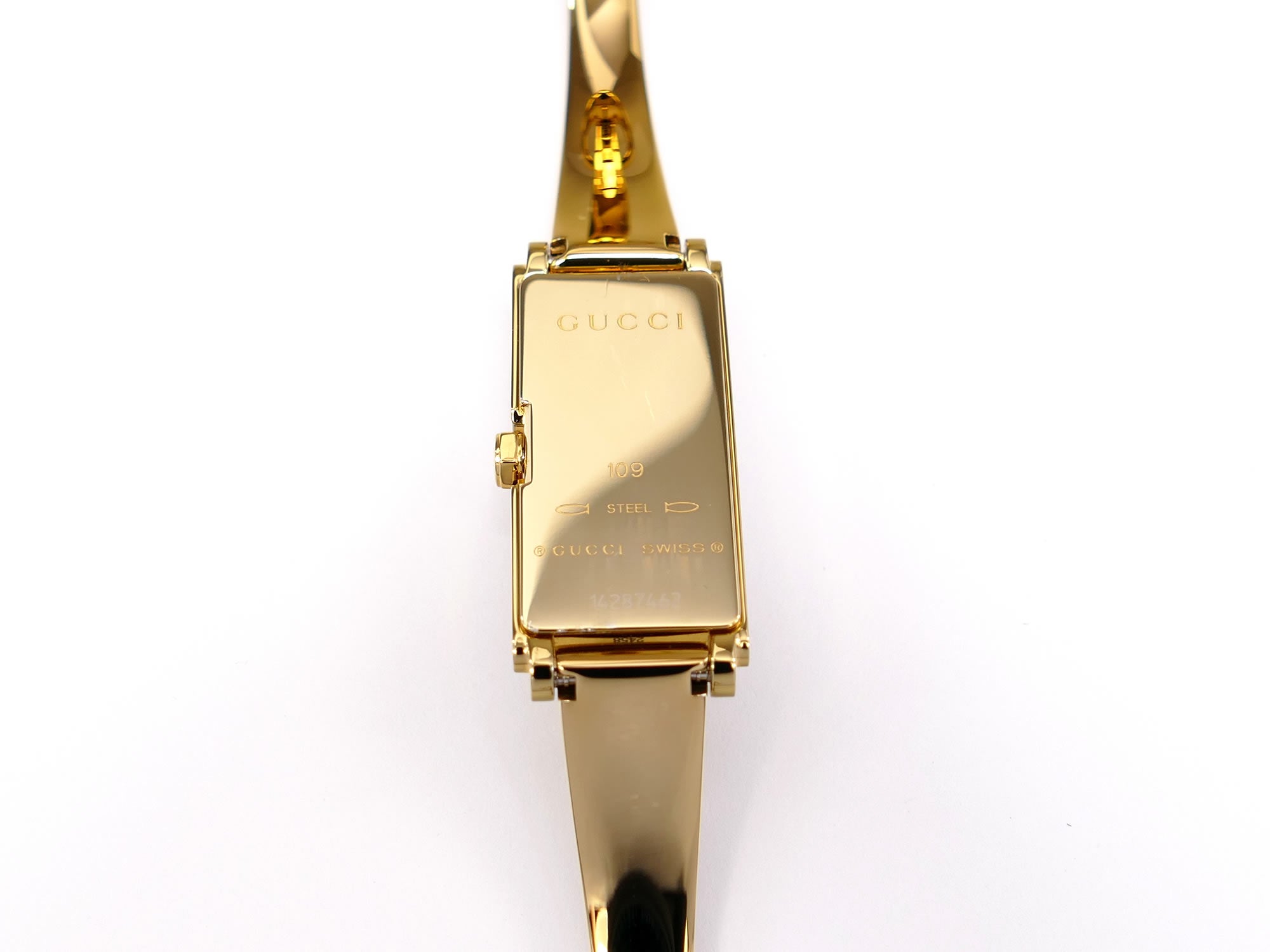 Gucci G-Line 109 18k Gold Plated case back