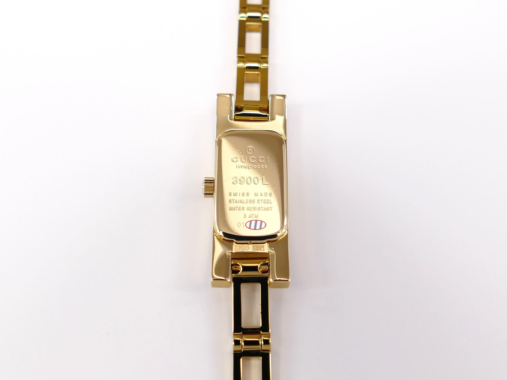 Gucci 3900L 18k gold plated case back
