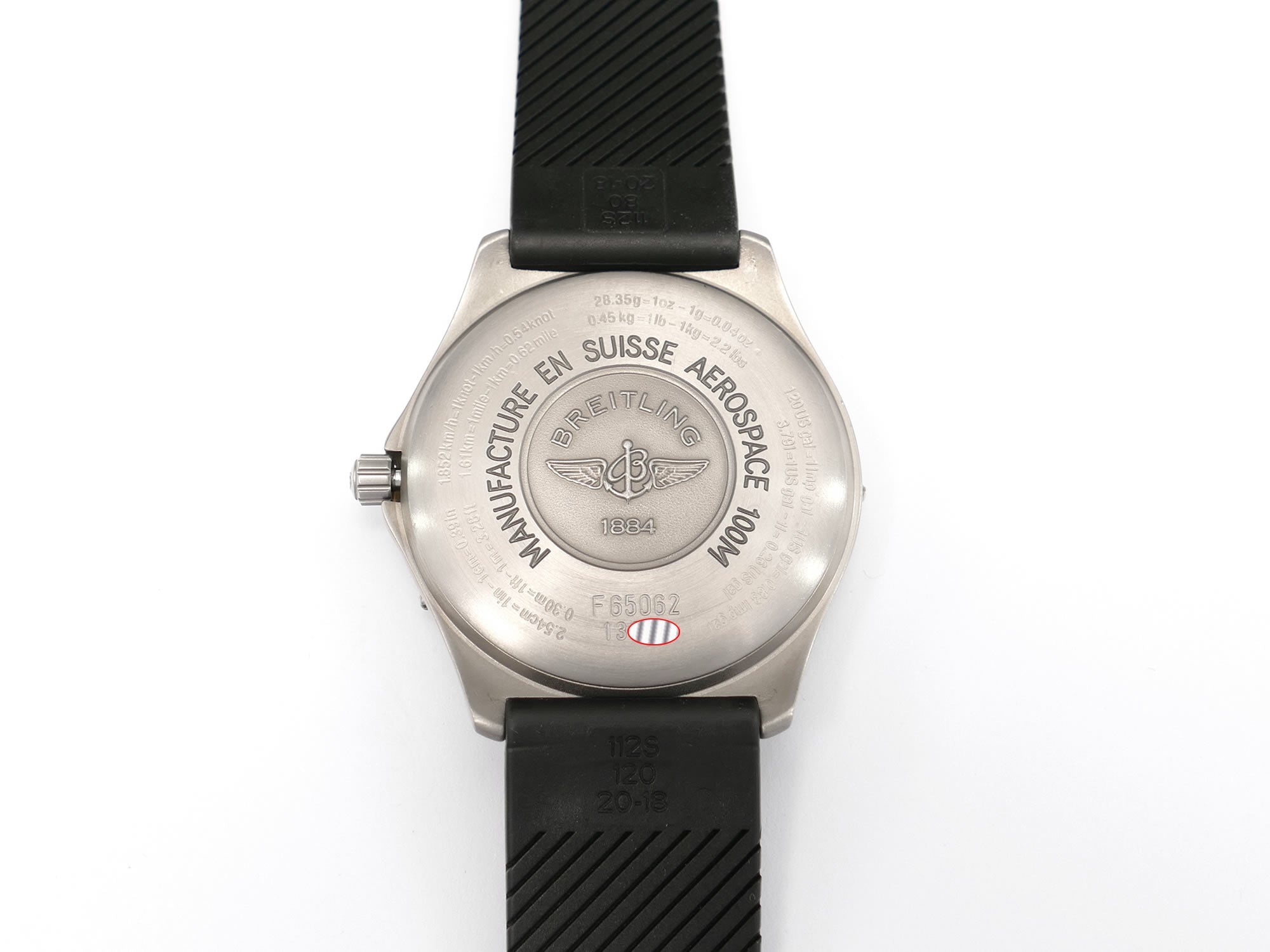 Breitling Aerospace F65062 titanium case back