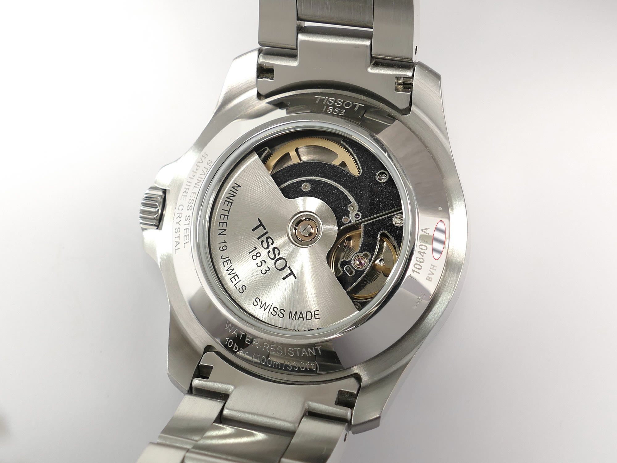 Tissot T-Sport V8 Swissmatic T106407A display back