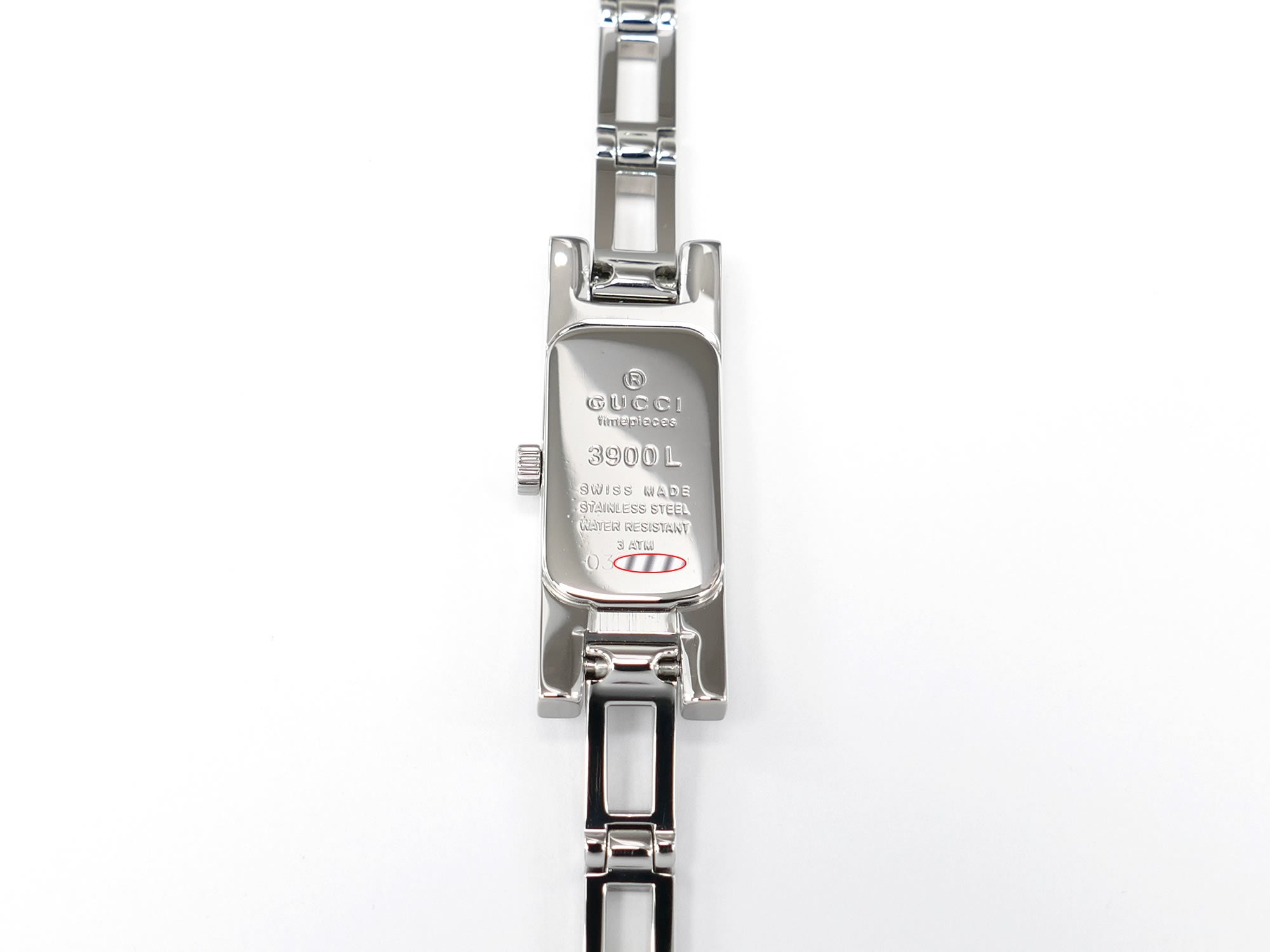 Gucci 3900L stainless steel case back