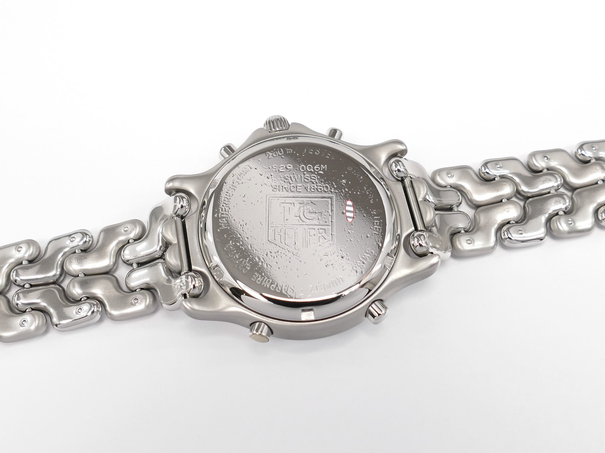 TAG Heuer SEL Lap Timer Chronograph S29.006M screw down stainless steel case back