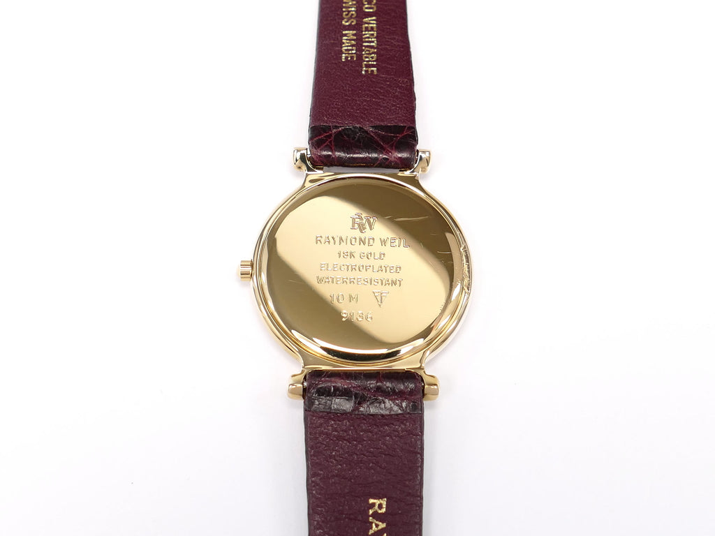 Raymond Weil Traditional 9136 18k Gold Plated case back