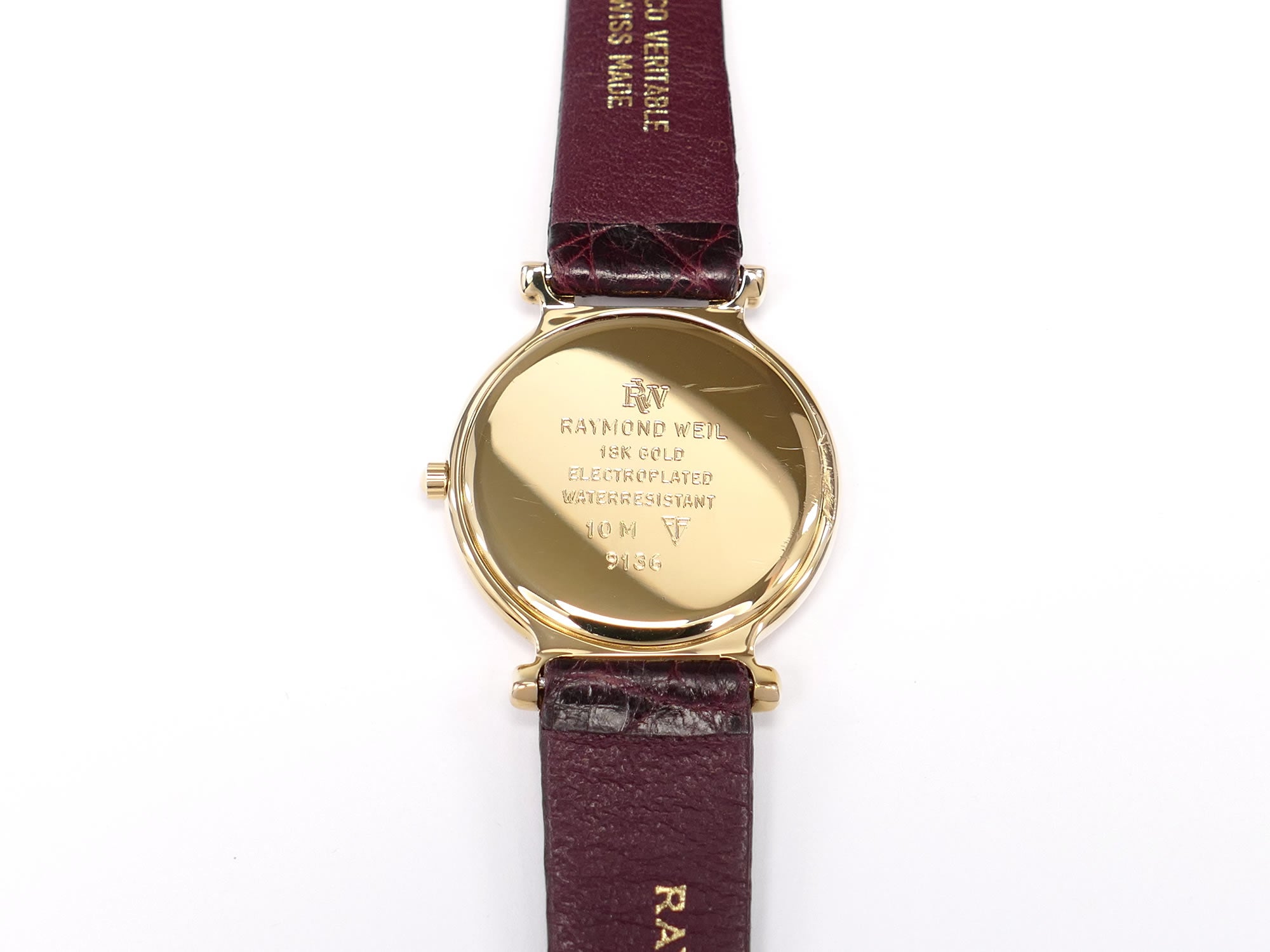 Raymond Weil Traditional 9136 18k Gold Plated case back