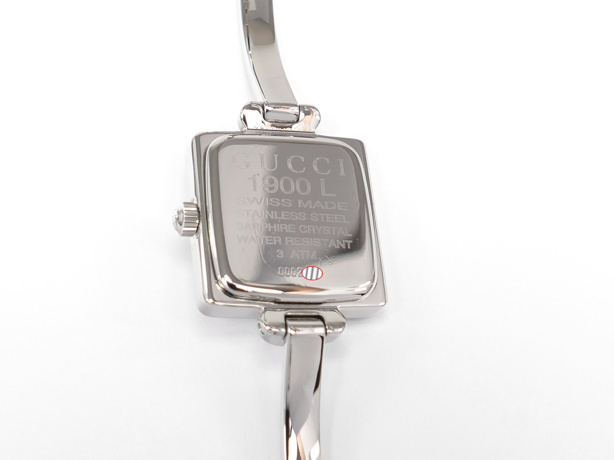 Gucci 1900L Stainless Steel case back