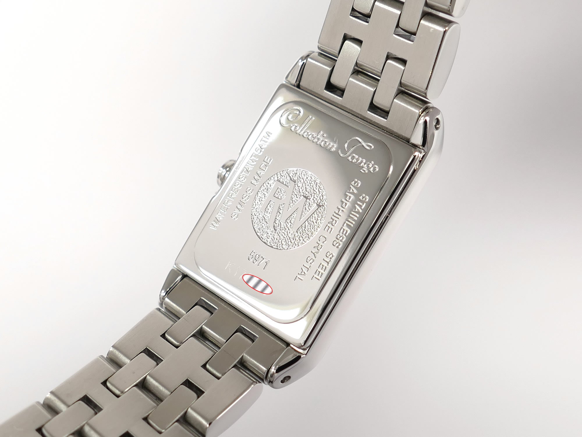 Raymond Weil Tango 5971 stainless steel case back
