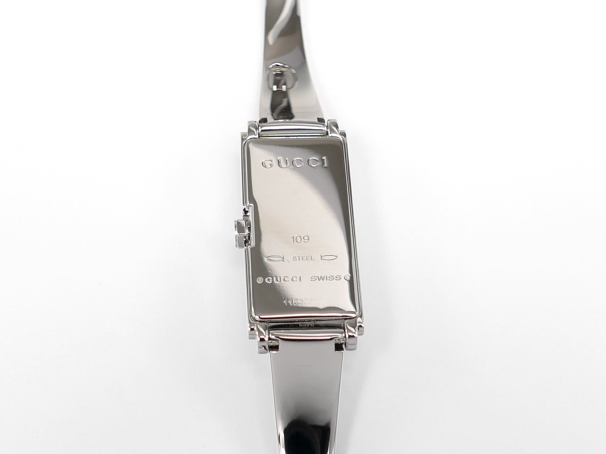 Gucci G-Line 109 stainless steel case back