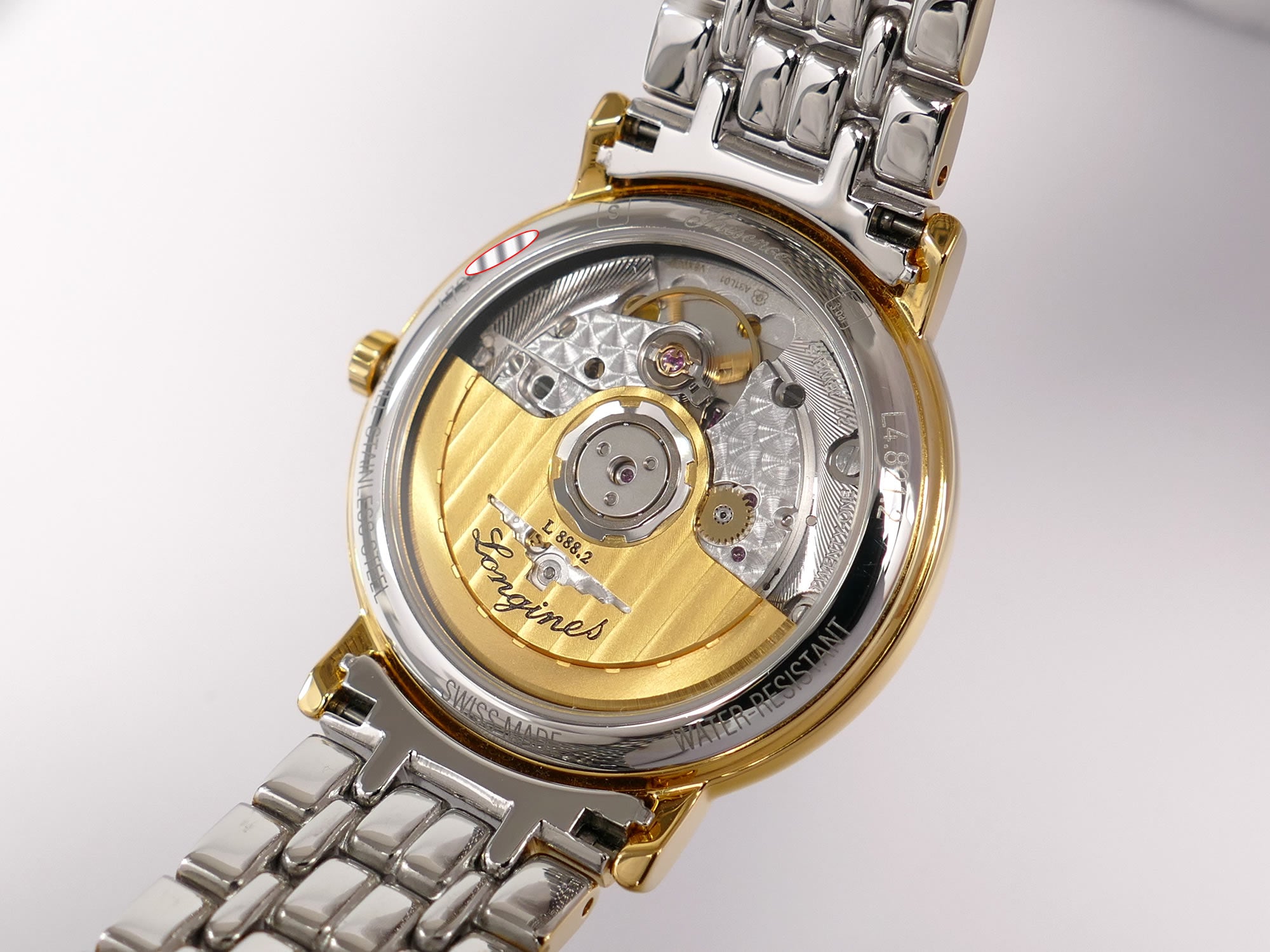 Longines Présence L4.821.2 exhibition case back L888.2