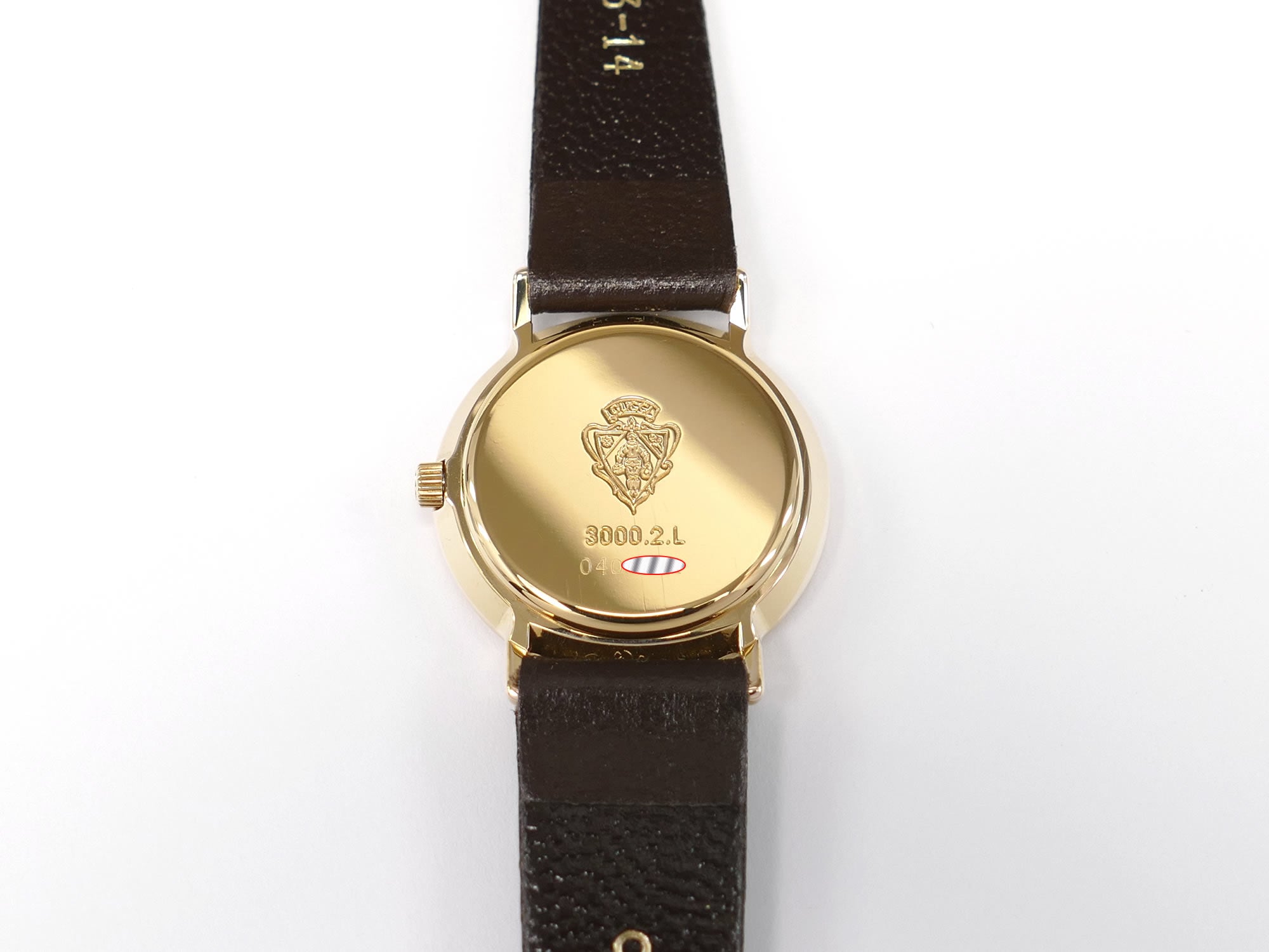 Gucci 3000L 18k Gold Plated case back