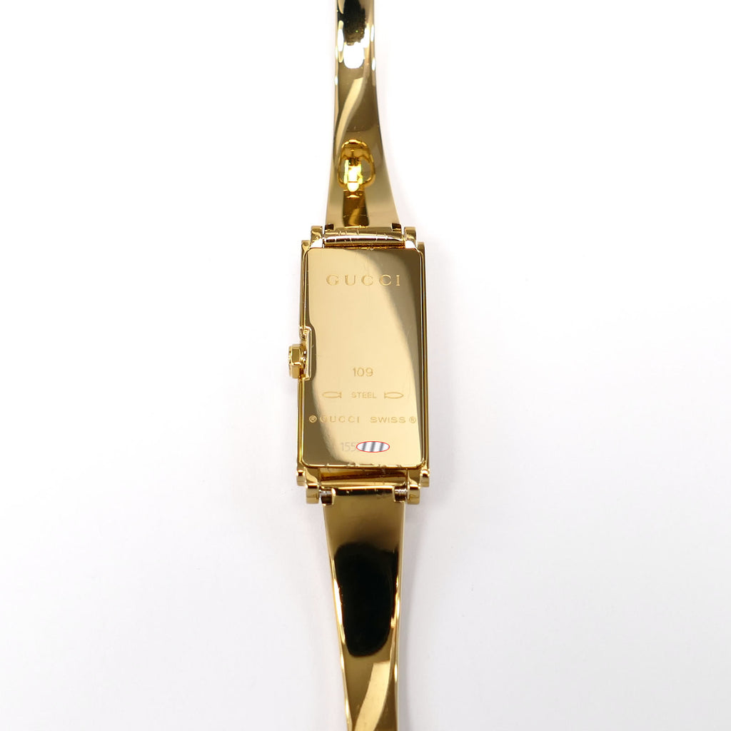 Gucci G-Line 109 18k Gold Plated case back