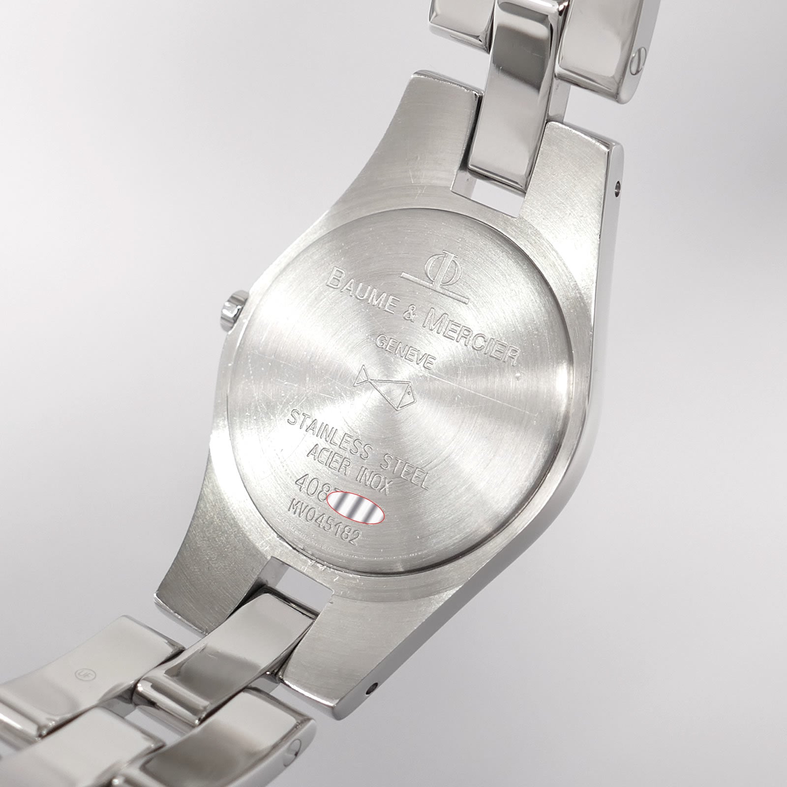 Baume & Mercier Linea MV045182 stainless steel case back