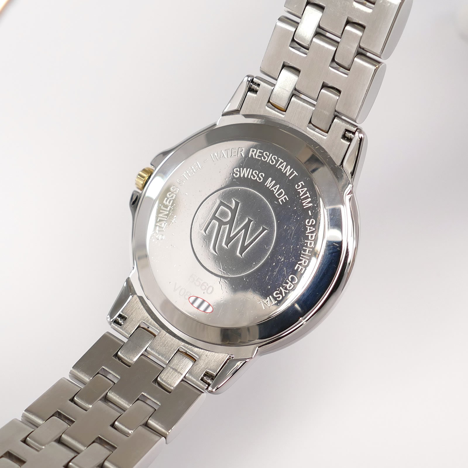 Raymond Weil Tango 5560 stainless steel case back