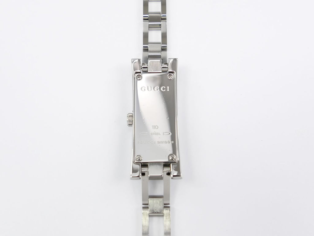 Gucci G-Link 110 Pink Mother of Pearl YA110515 stainless steel case back