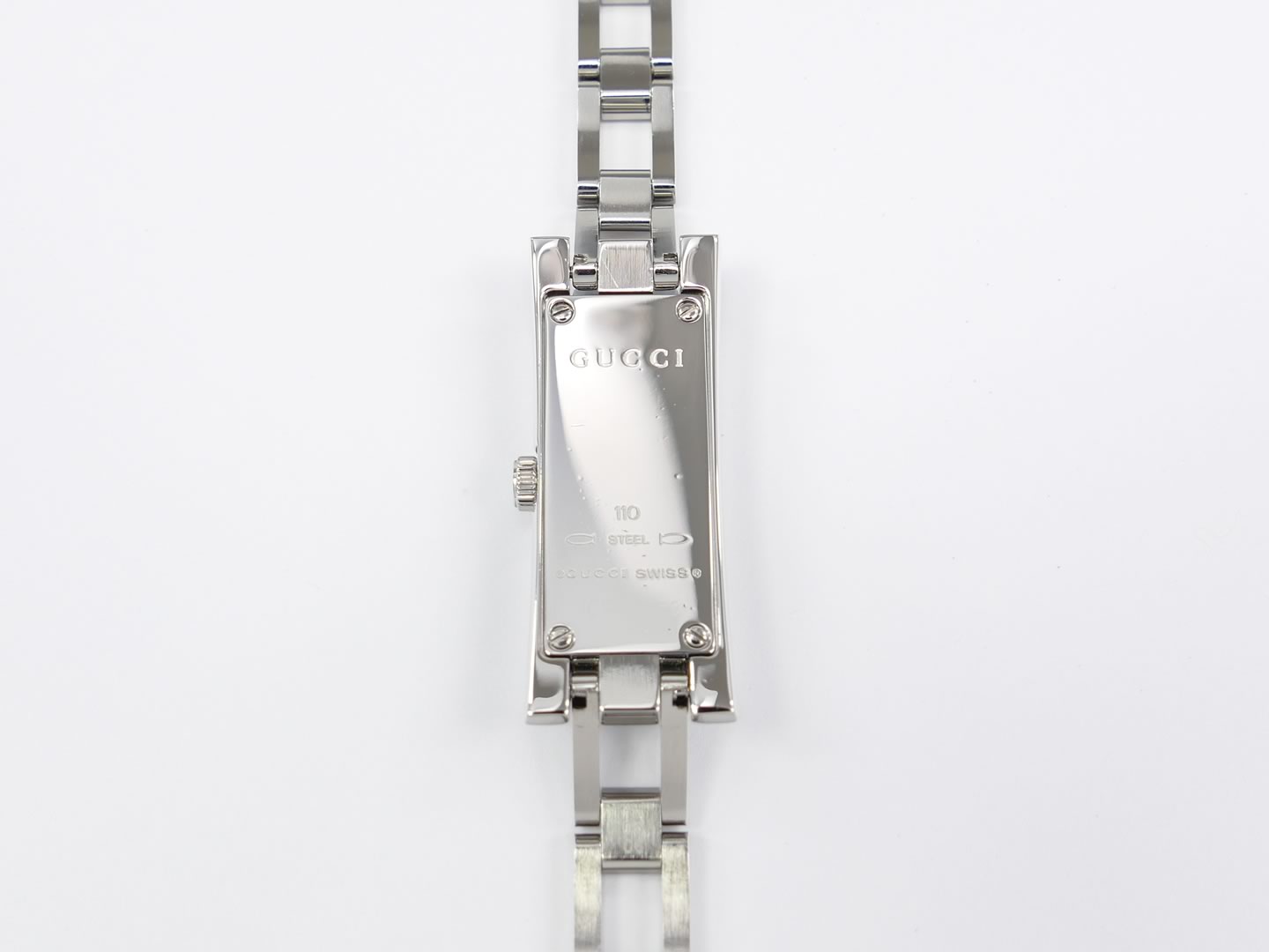 Gucci G-Link 110 Pink Mother of Pearl YA110515 stainless steel case back
