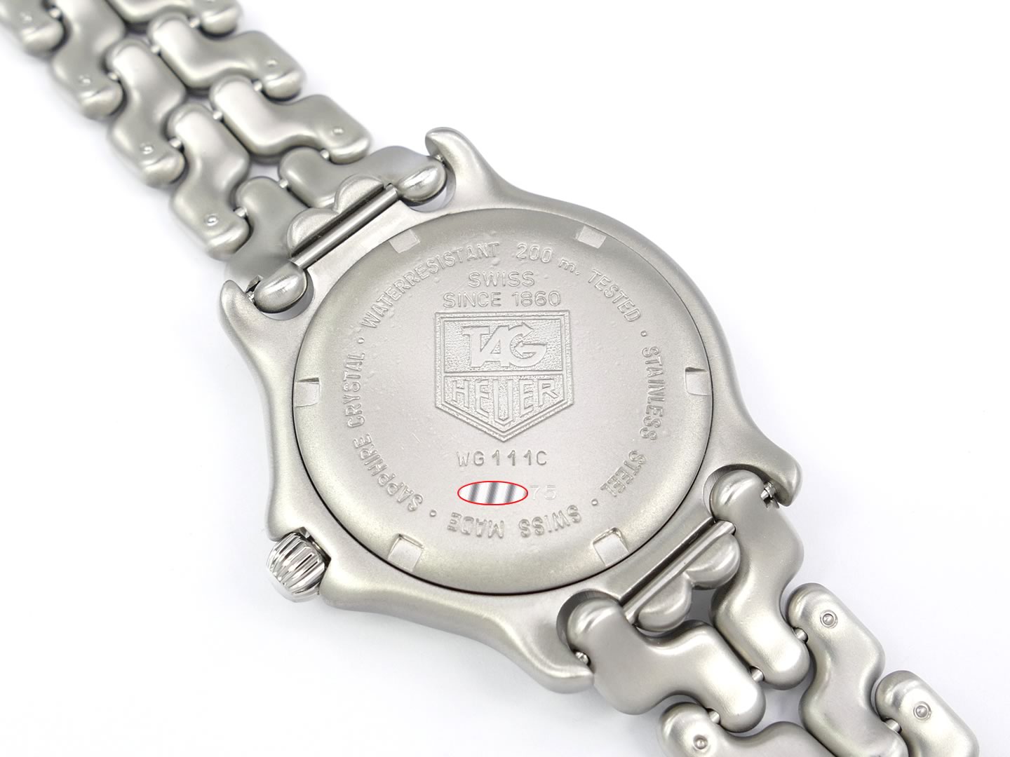 TAG Heuer SEL Red Dial WG111C screw down case back
